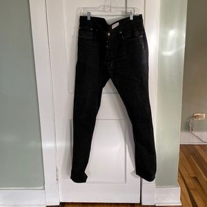 Gustin black raw denim jeans size 38